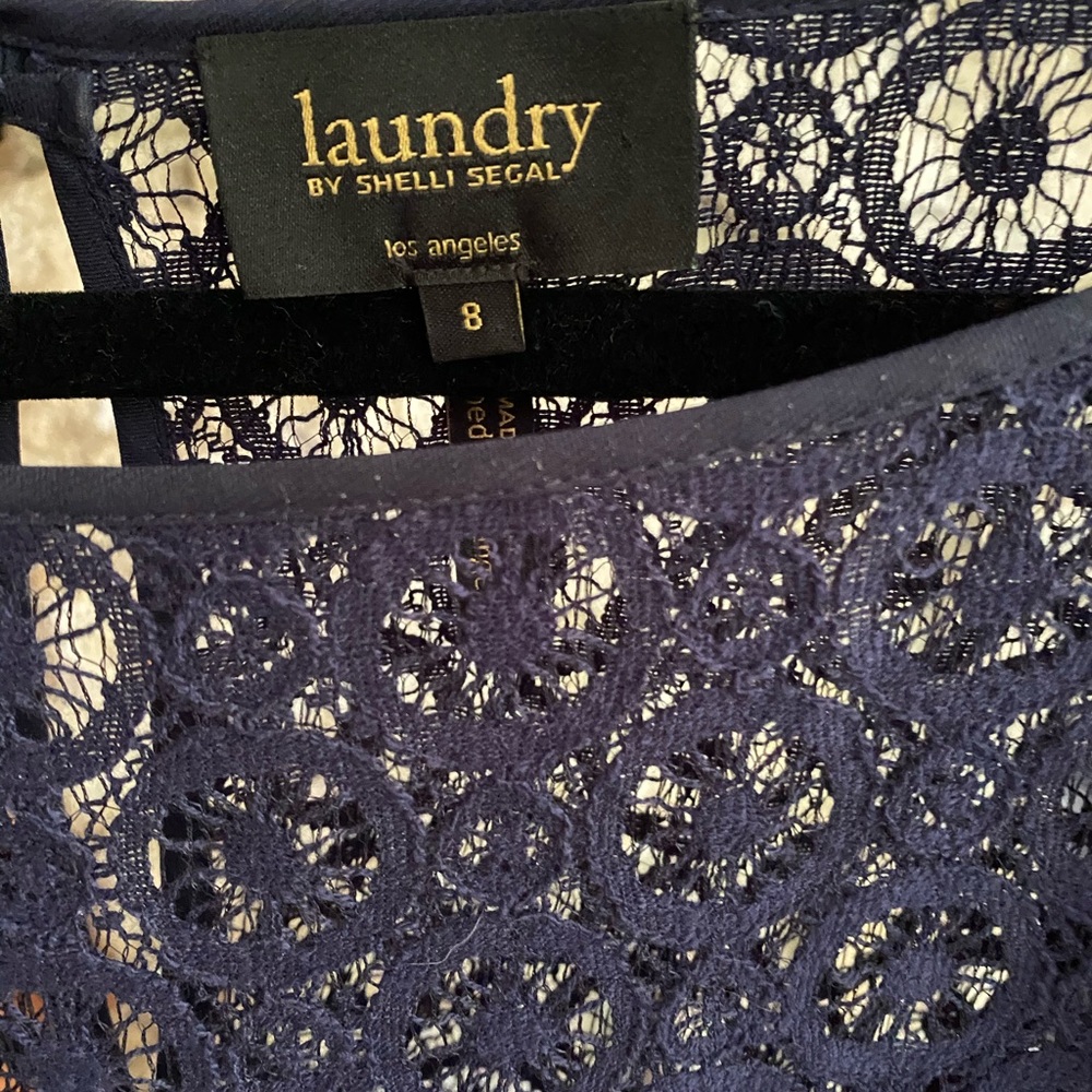 Navy lace dress by Laundry